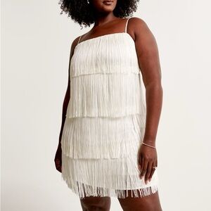 A&F White Fringe Mini Dress